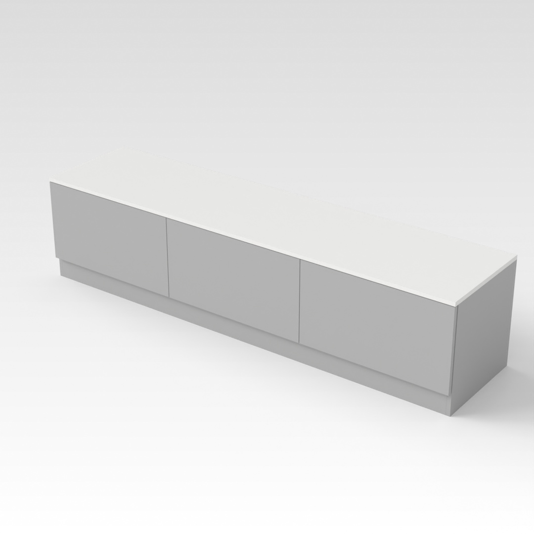 Light Gray & Warm White TV Stand