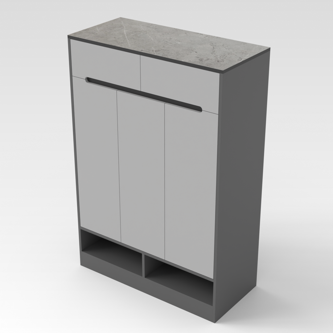 Sky Gray & Light Gray Shoe Cabinet