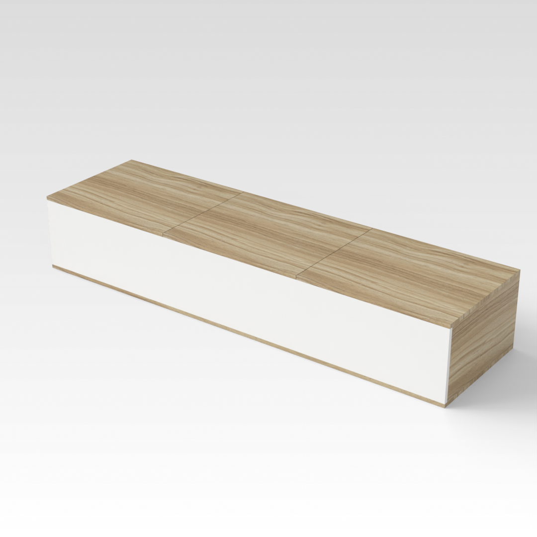 Country Oak & Warm White Bay Window Cabinet