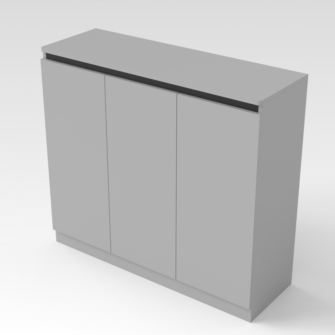 Light Gray & Black Shoe Cabinet