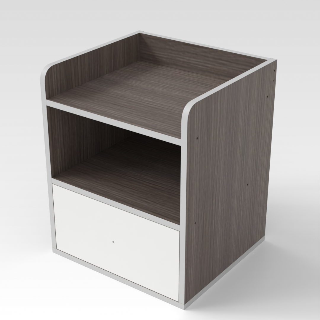 Morandi Gray & Warm White Nightstand