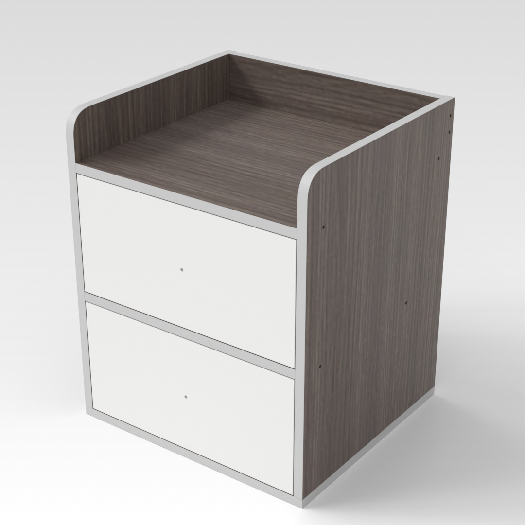 Morandi Gray & Warm White Nightstand