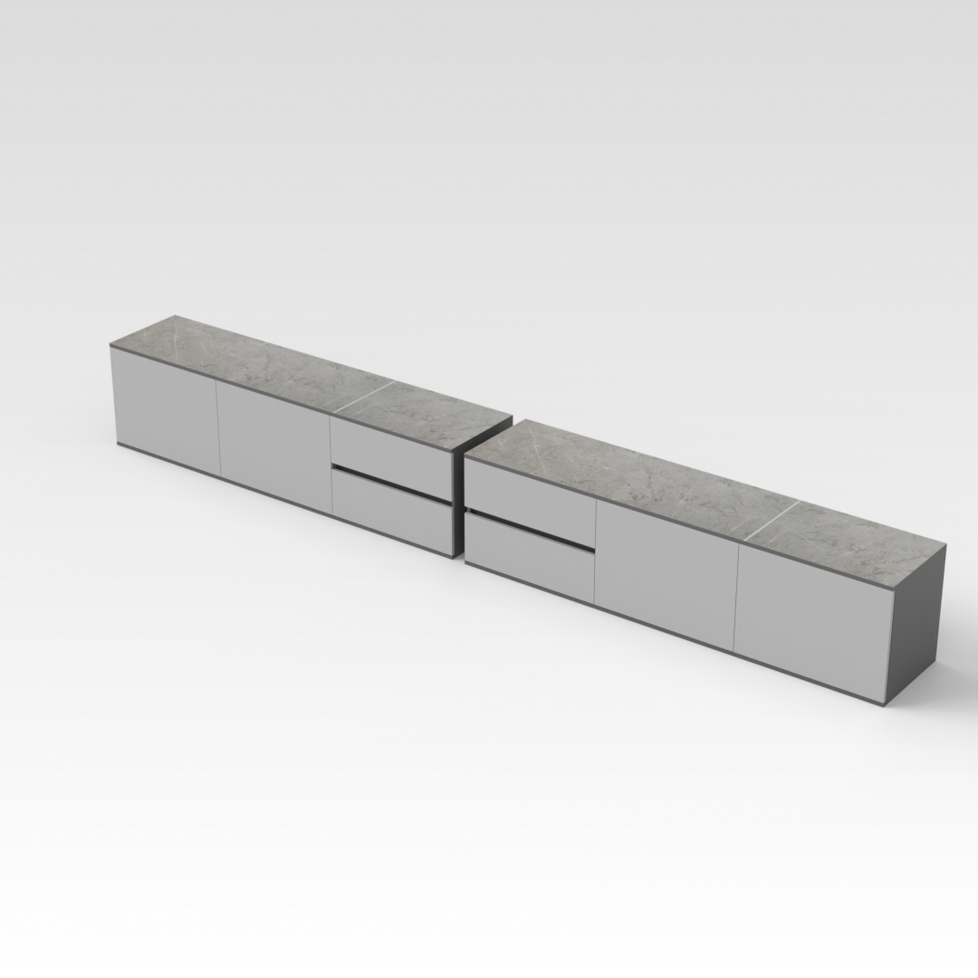 Sky Gray & Light Gray TV Stand
