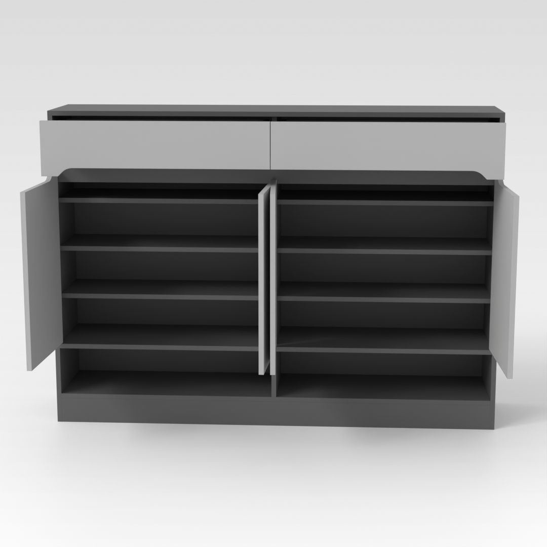 Sky Gray & Light Gray Shoe Cabinet