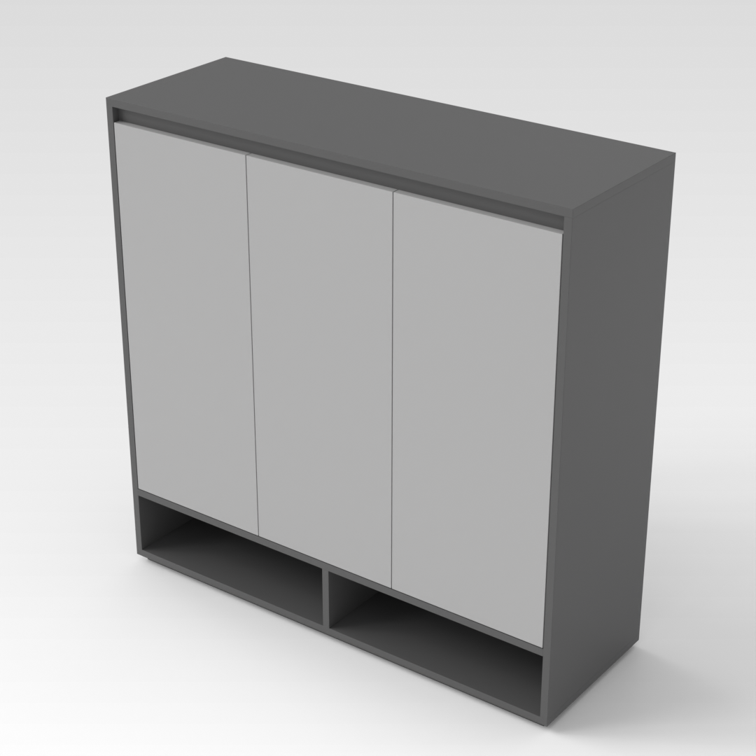 Sky Gray & Light Gray Shoe Cabinet