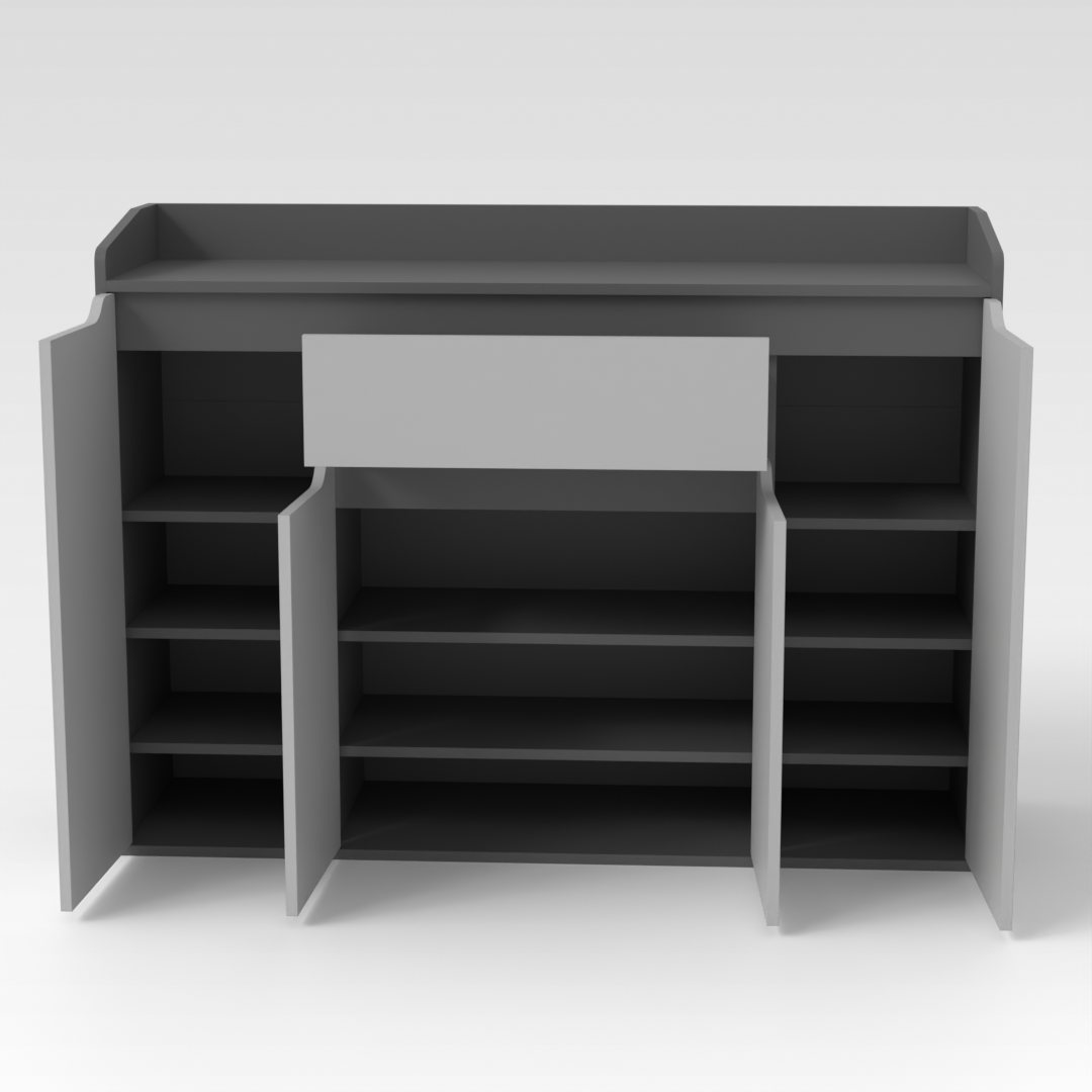 Sky Gray & Light Gray Shoe Cabinet