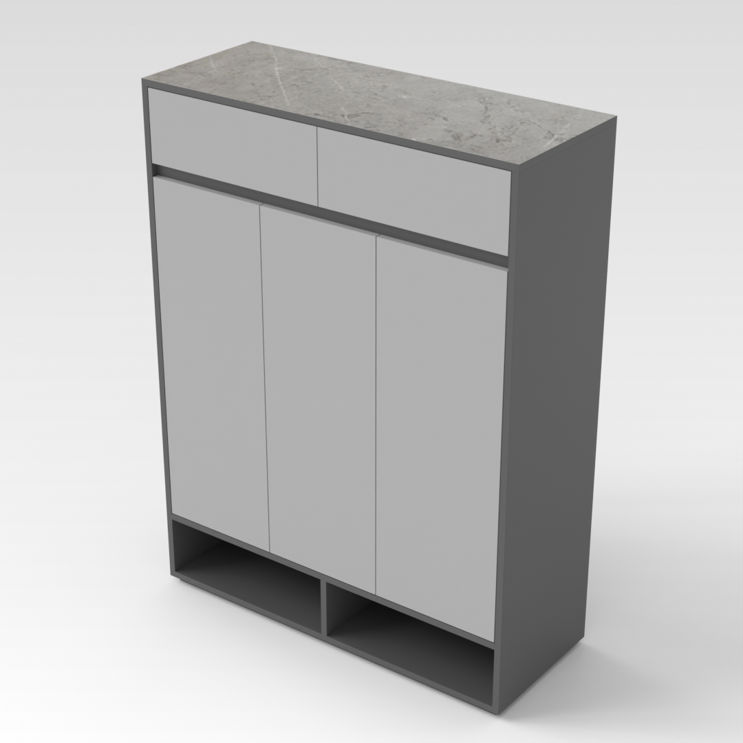 Sky Gray & Light Gray Shoe Cabinet