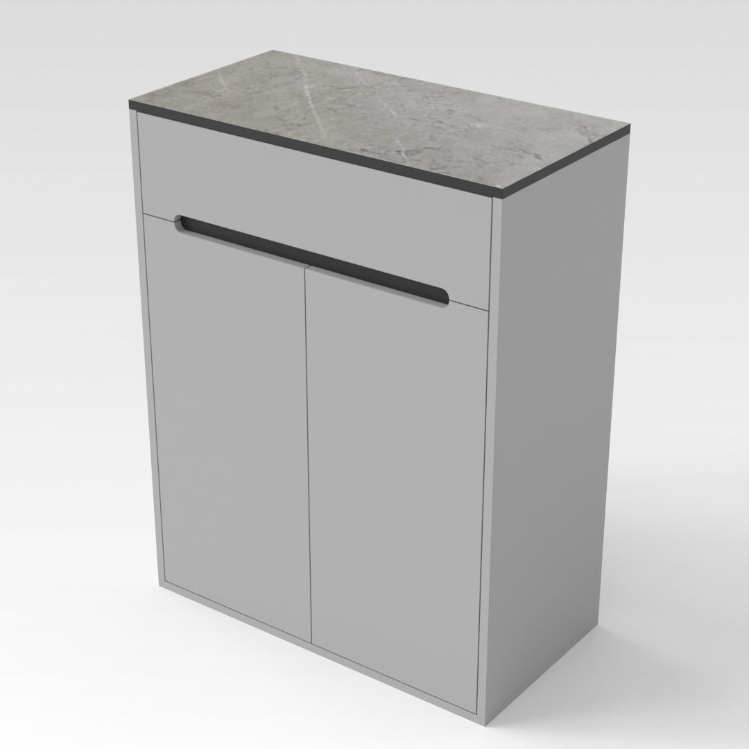 Light Gray & Black Shoe Cabinet