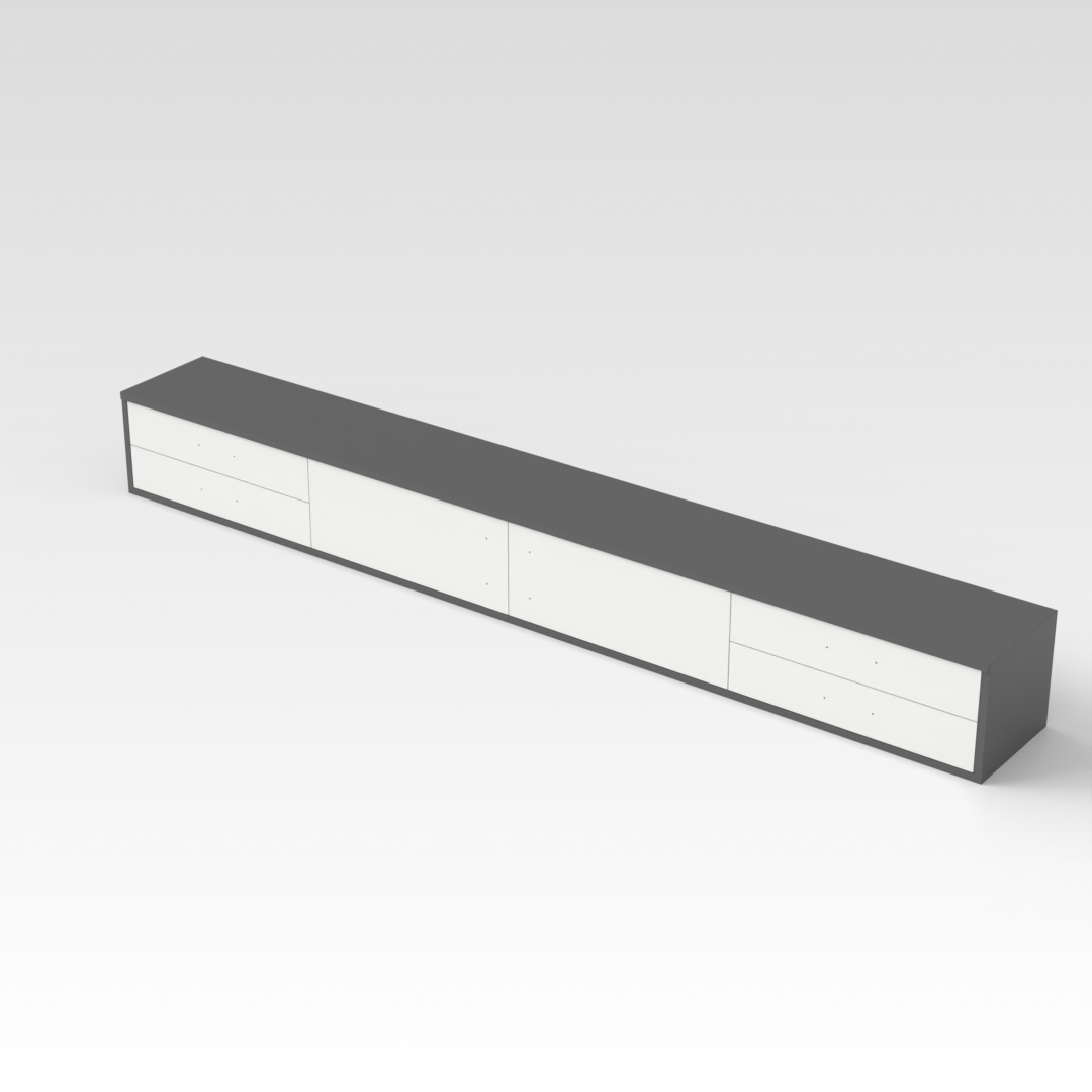 Sky Gray & Warm White TV Stand