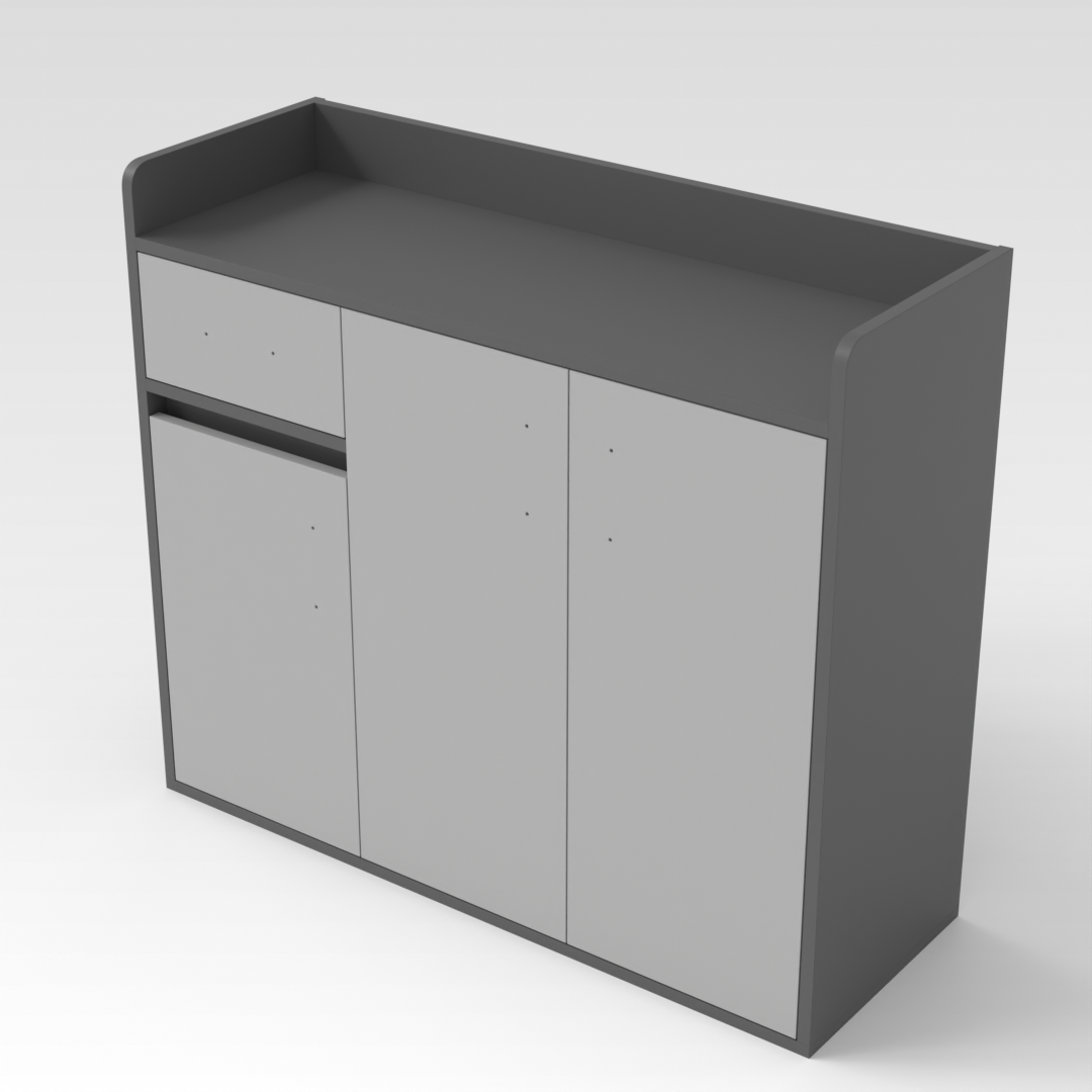 Sky Gray & Light Gray Shoe Cabinet