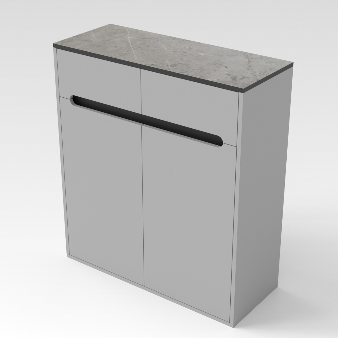 Light Gray & Brown Stone Shoe Cabinet
