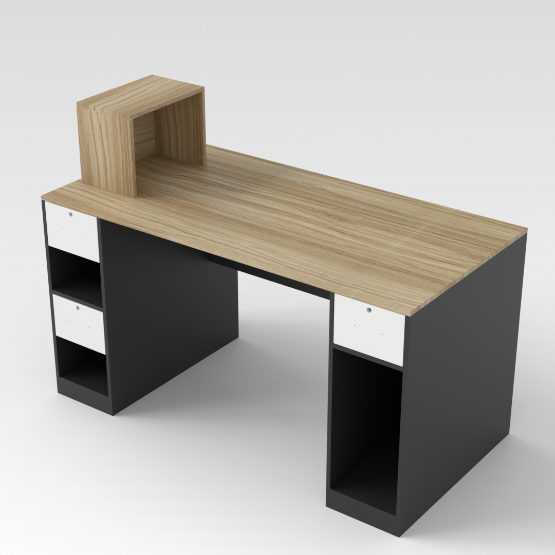 Black & Country Oak Office Desk