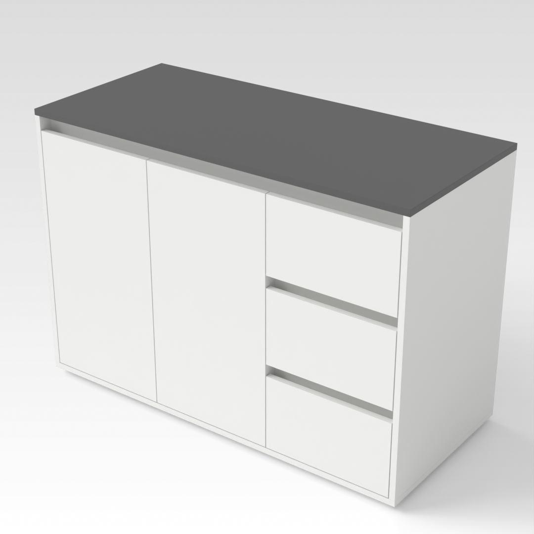 Warm White & Sky Gray Sideboard