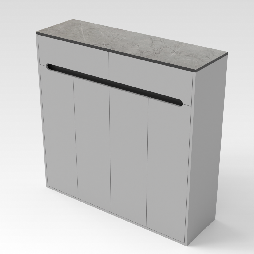 Light Gray Shoe Cabinet