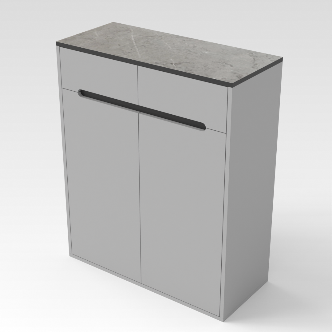 Light Gray & Black Shoe Cabinet