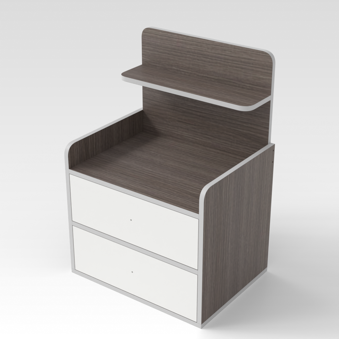 Morandi Gray & Warm White Nightstand