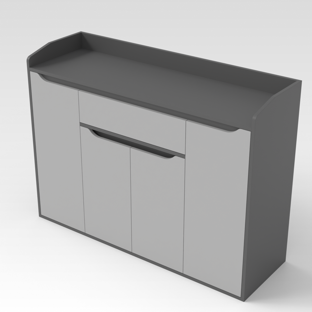 Sky Gray & Light Gray Shoe Cabinet