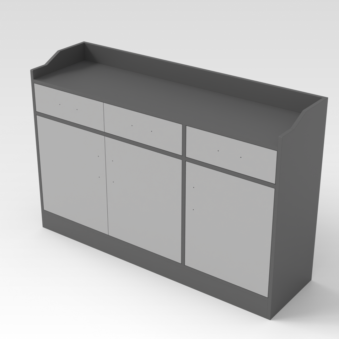 Sky Gray & Light Gray Sideboard