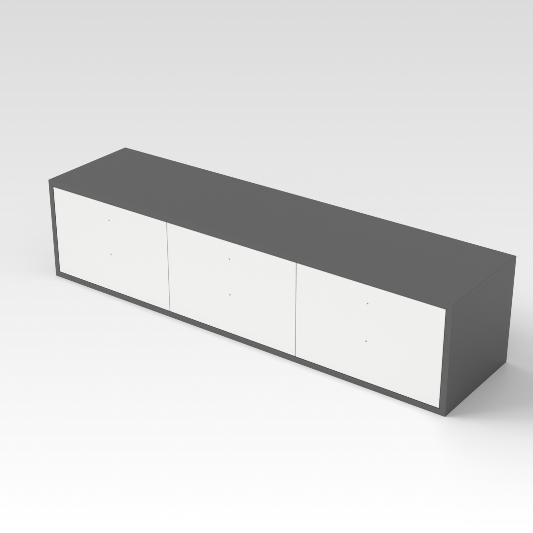 Sky Gray & Warm White TV Stand