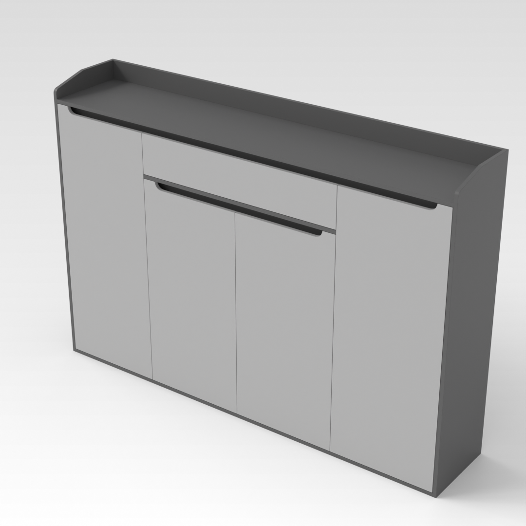 Sky Gray & Light Gray Shoe Cabinet