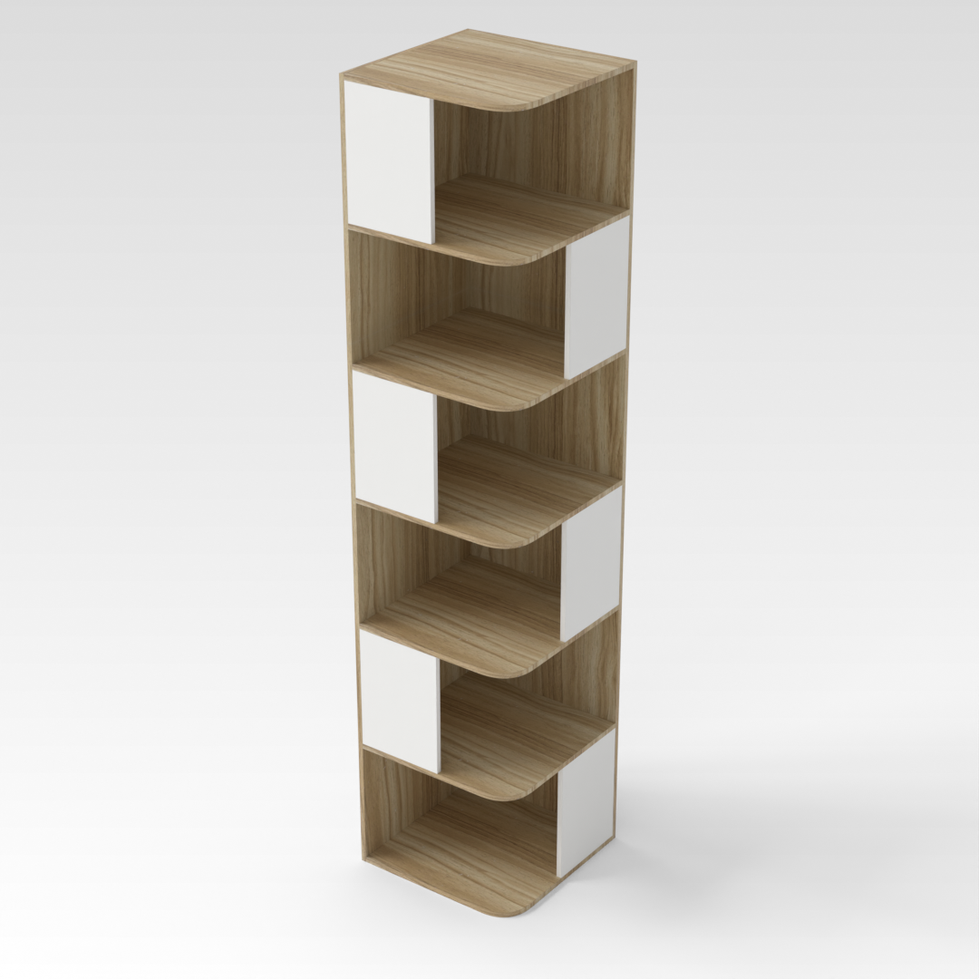 Country Oak & Warm White Bookshelf