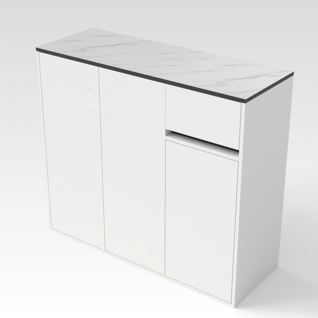 Warm White & Black Shoe Cabinet