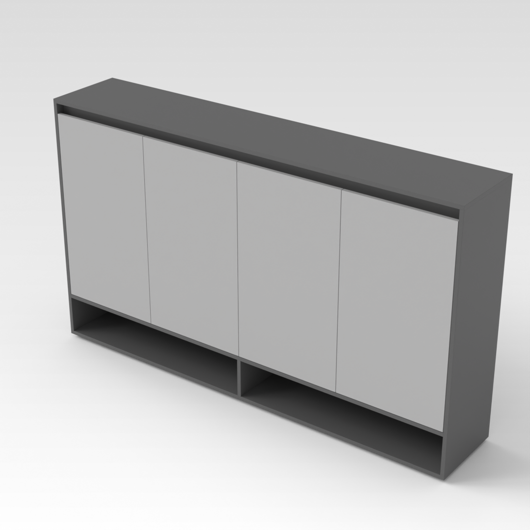 Sky Gray & Light Gray Shoe Cabinet