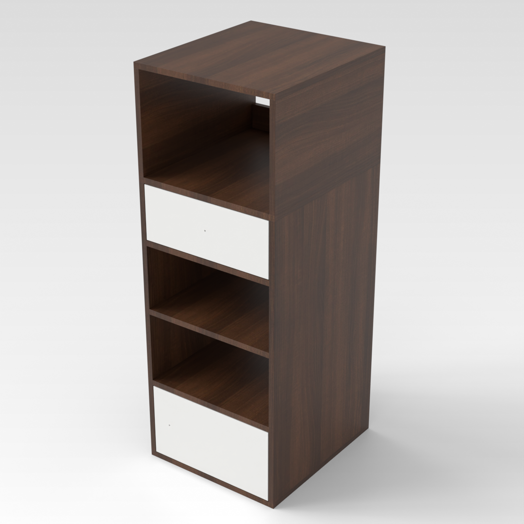 Prairie Oak & Warm White Bookshelf