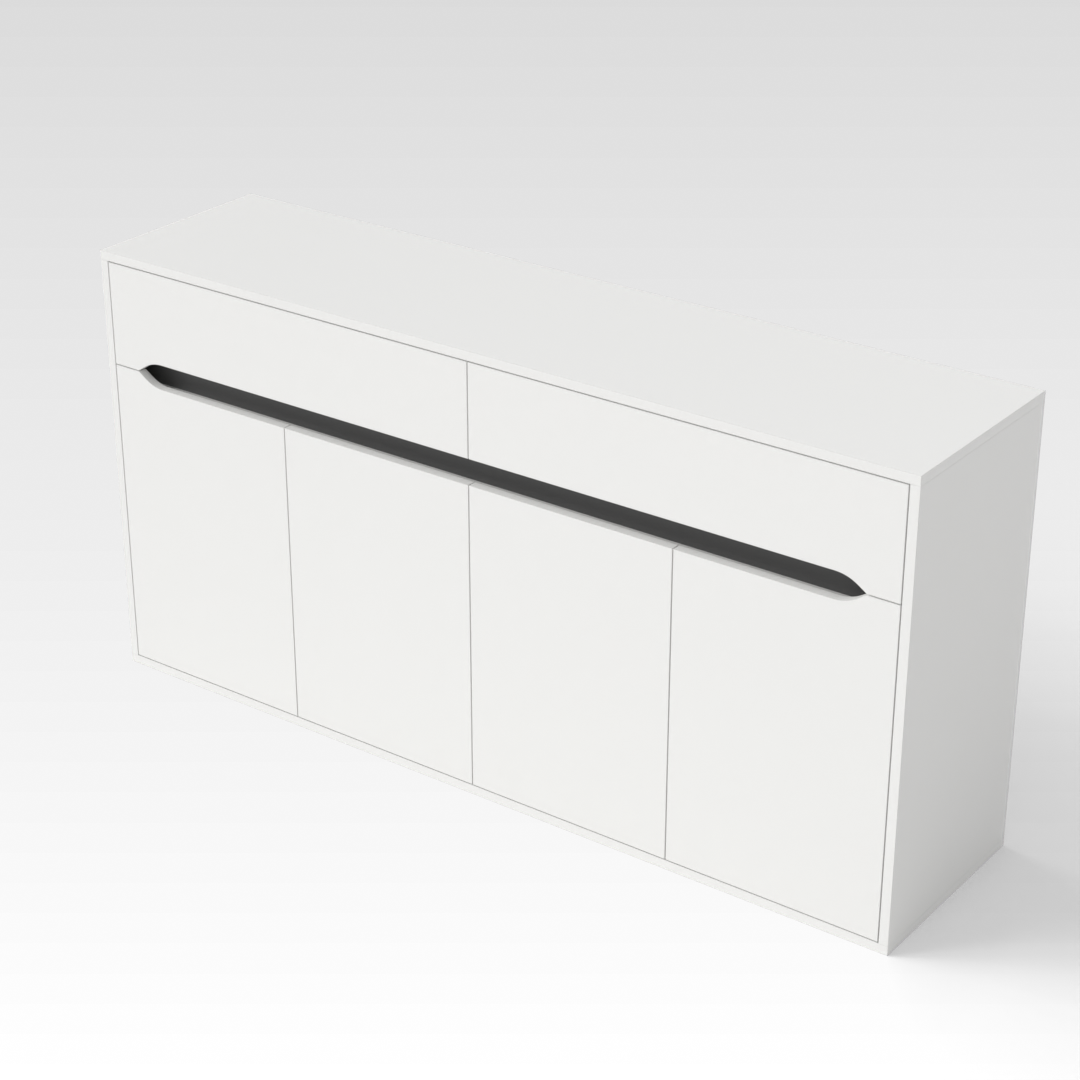 Warm White & Sky Gray Front Panel Shoe Cabinet