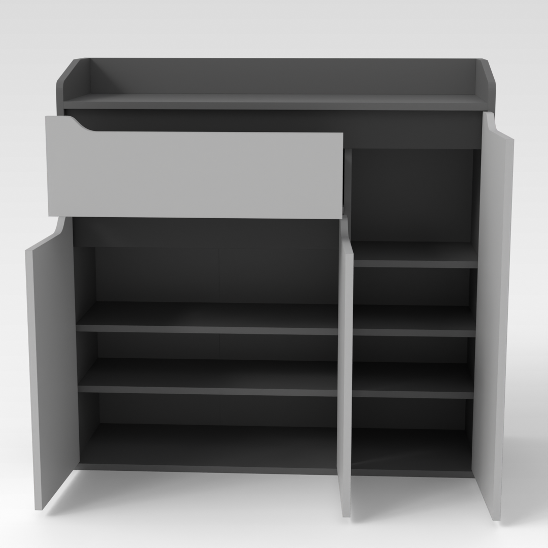 Sky Gray & Light Gray Shoe Cabinet