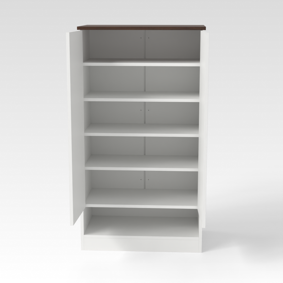 Warm White & Prairie Oak Shoe Cabinet