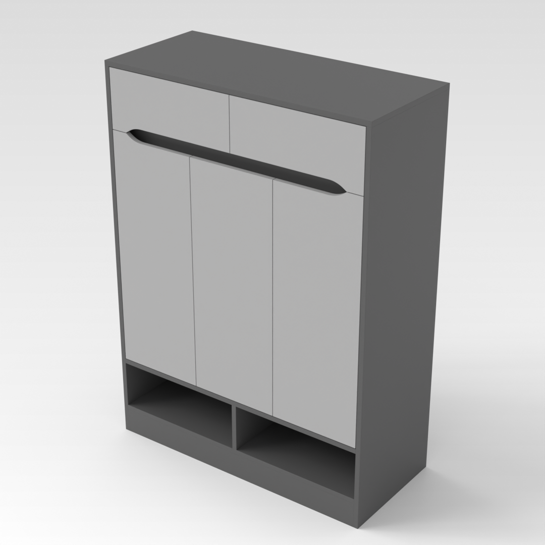 Sky Gray & Light Gray Shoe Cabinet