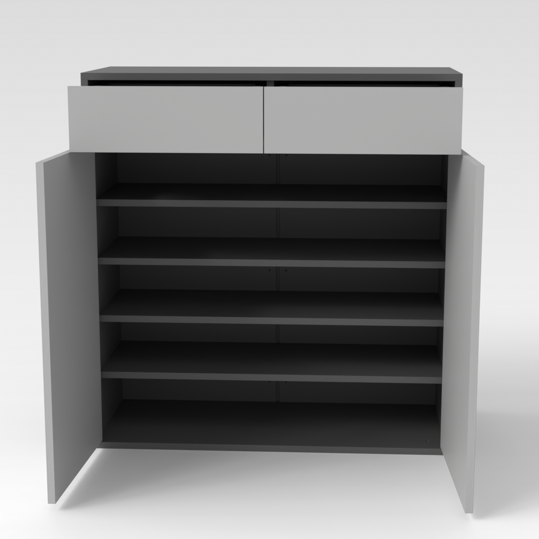 Sky Gray & Light Gray Shoe Cabinet