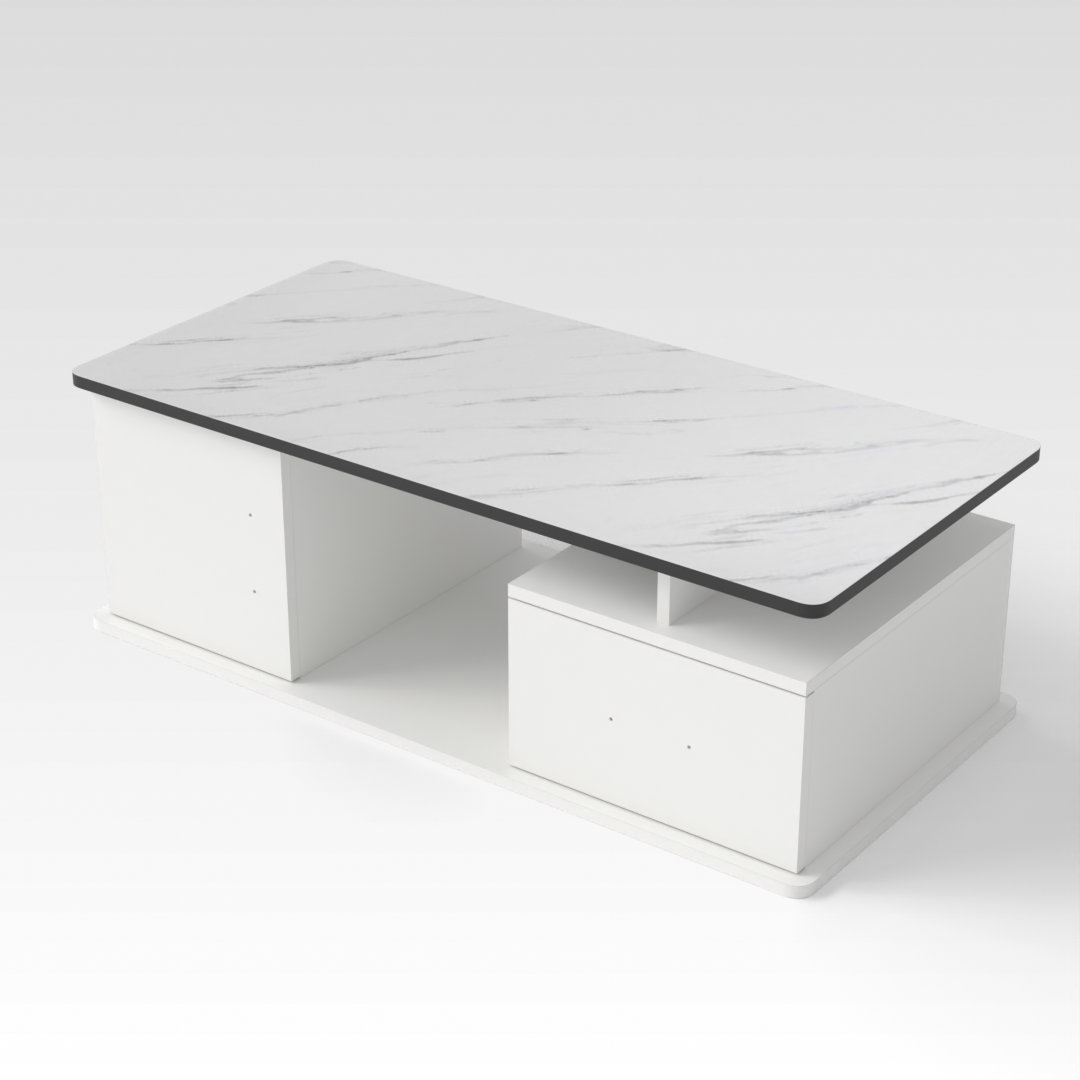 Warm White & White Marble Coffee Table