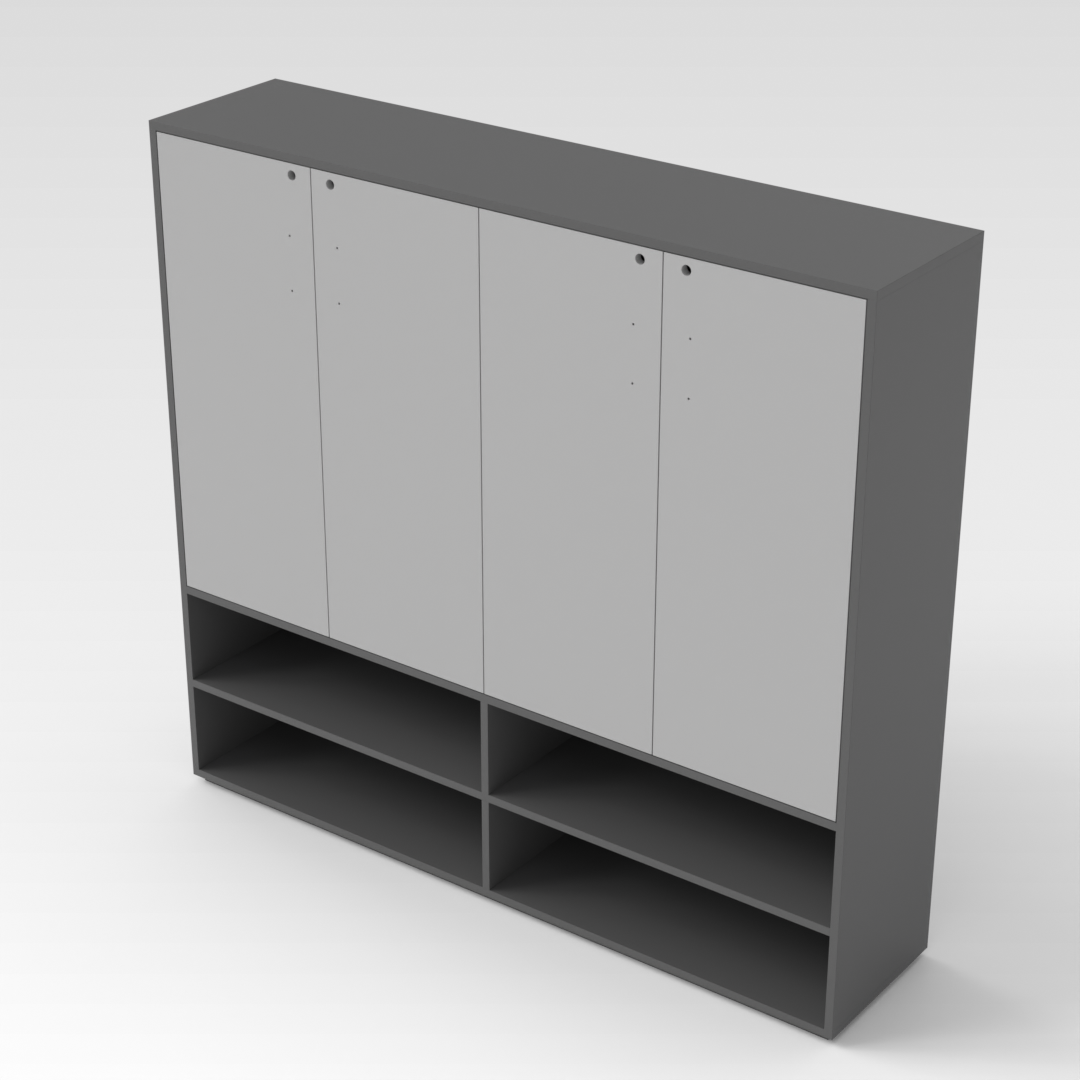 Sky Gray & Light Gray Shoe Cabinet
