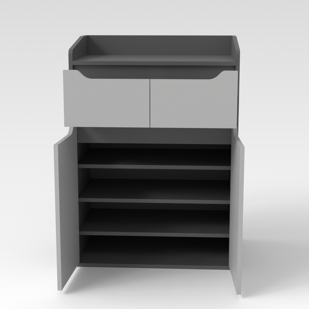 Sky Gray & Light Gray Shoe Cabinet