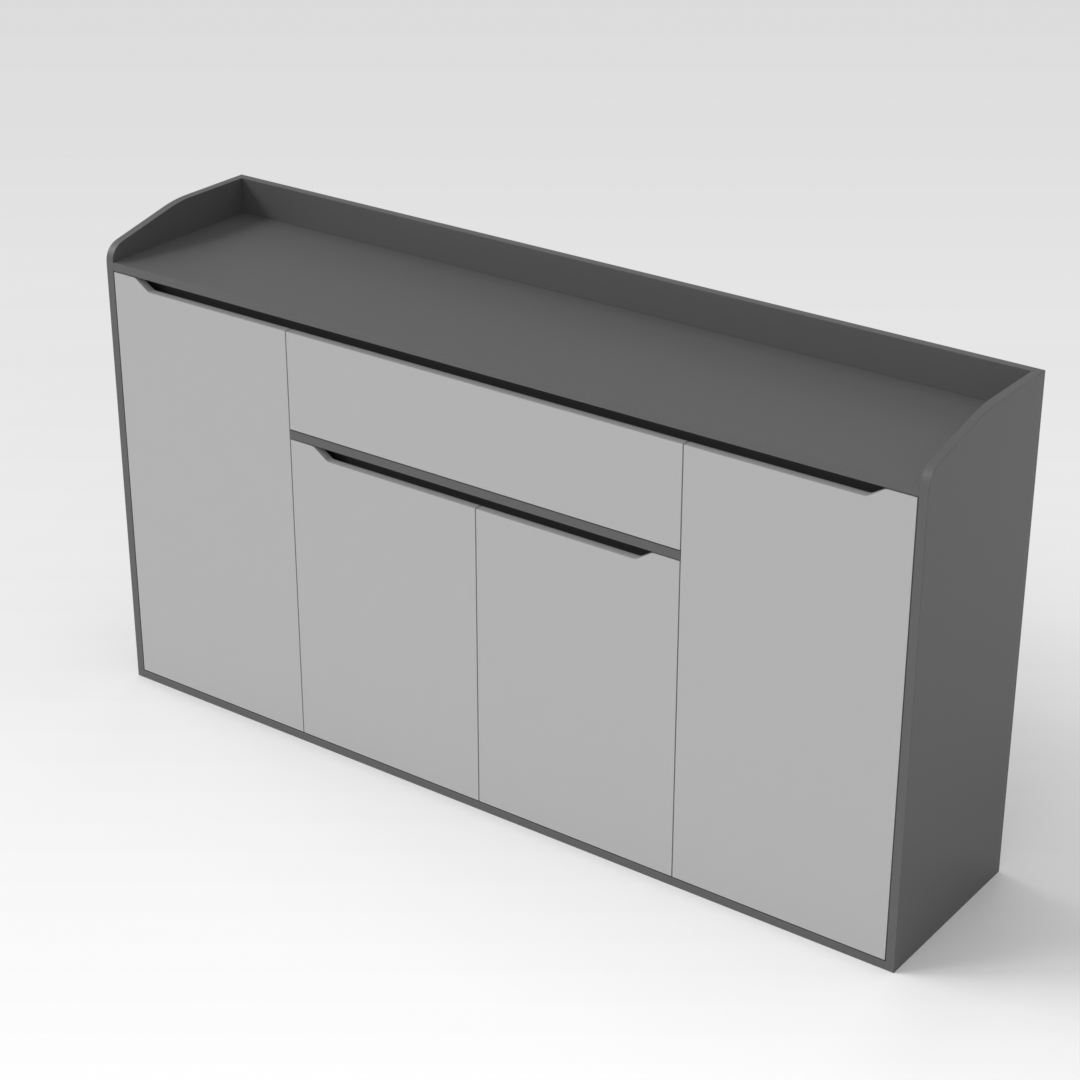 Sky Gray & Light Gray Shoe Cabinet