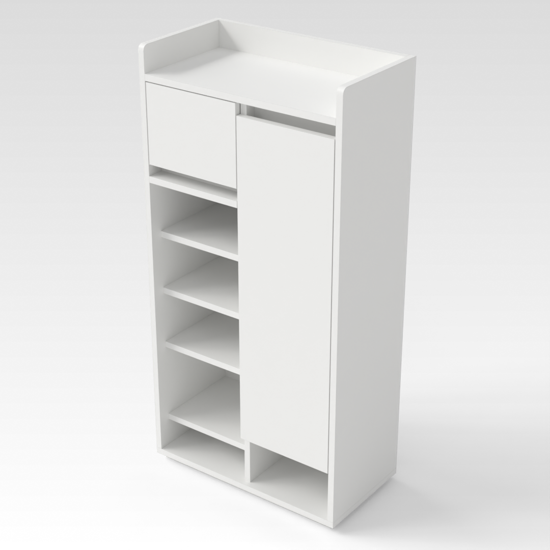 Warm White Shoe Cabinet
