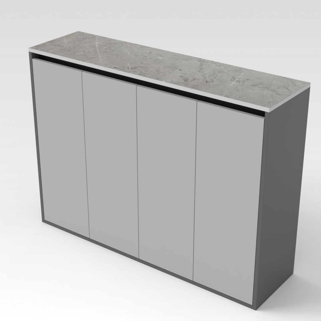Sky Gray & Light Gray Shoe Cabinet