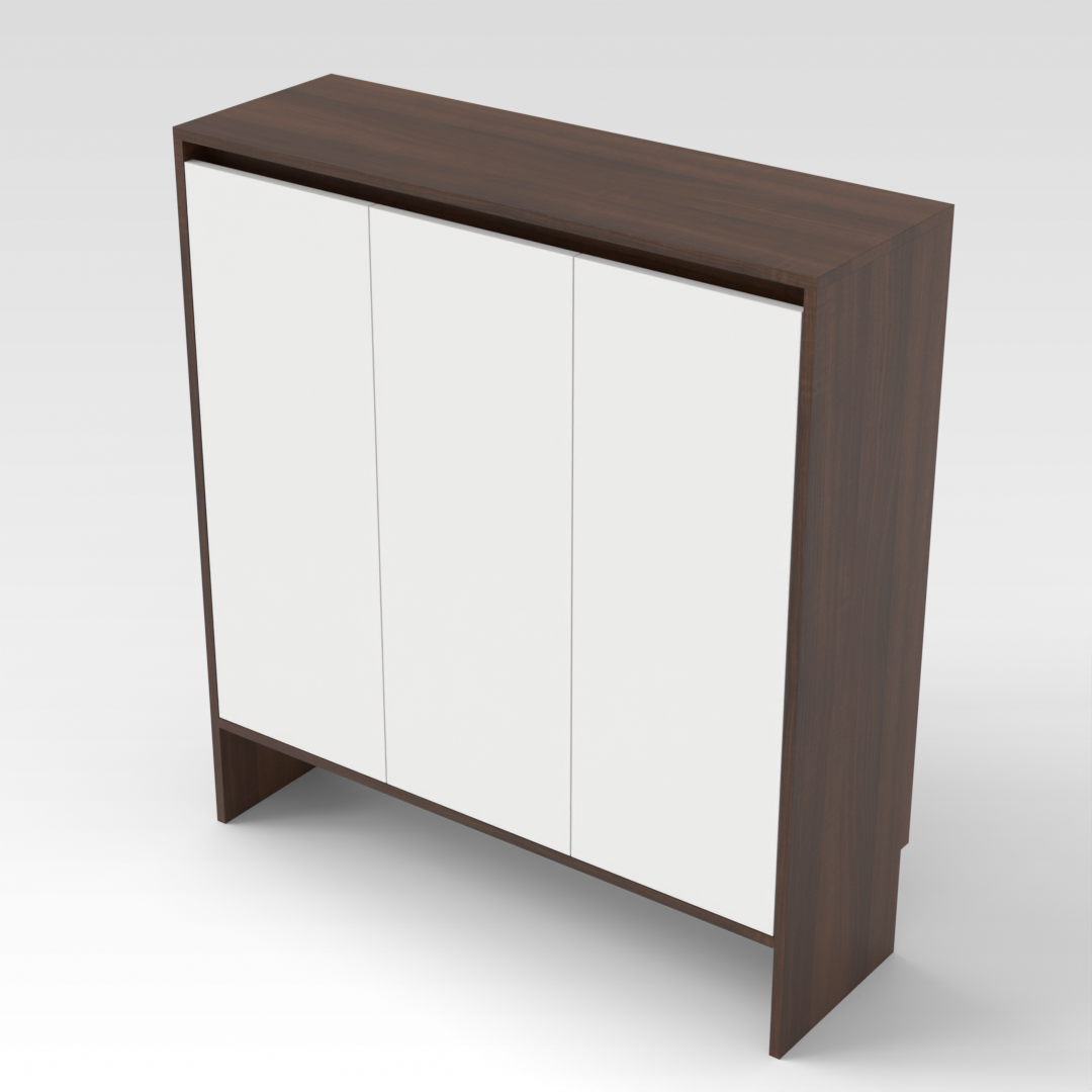 Prairie Oak & Warm White Shoe Cabinet