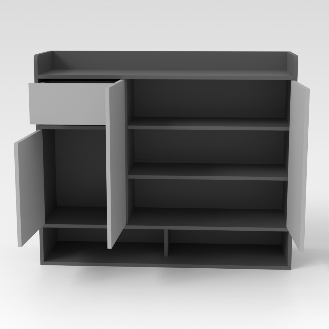 Light Gray & Sky Gray Shoe Cabinet
