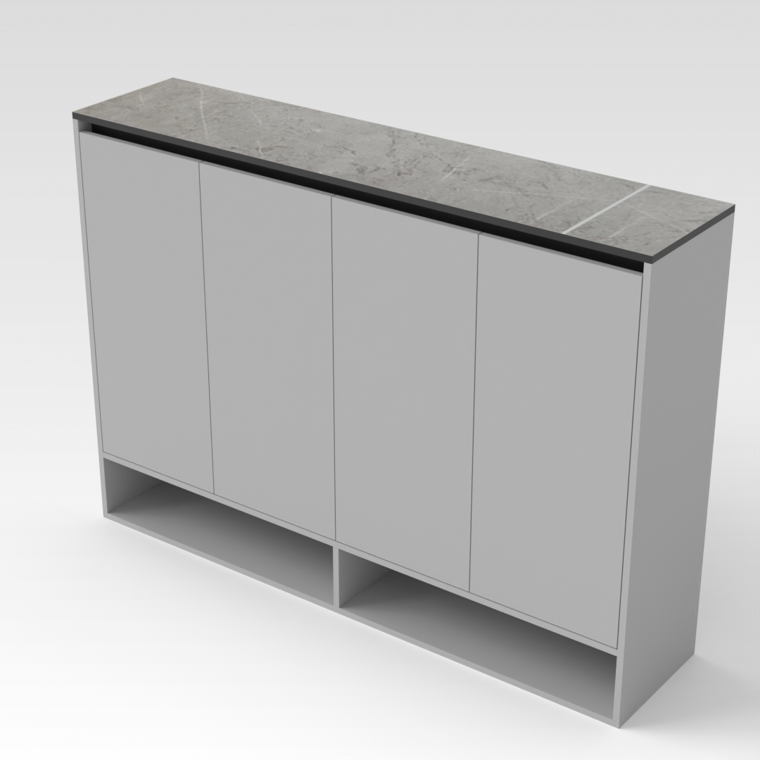 Light Gray & Brown Stone Shoe Cabinet