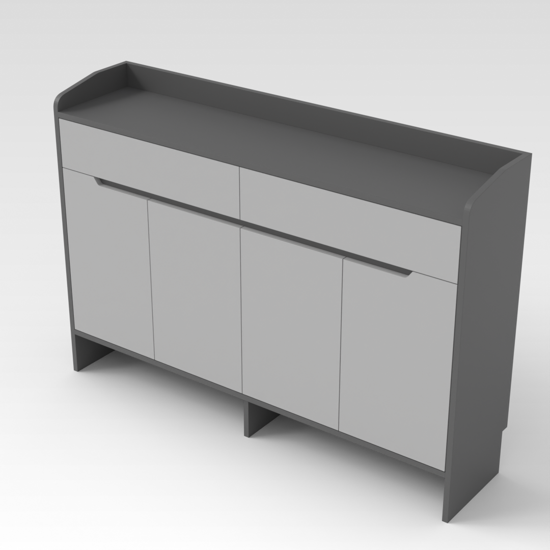 Sky Gray & Light Gray Shoe Cabinet