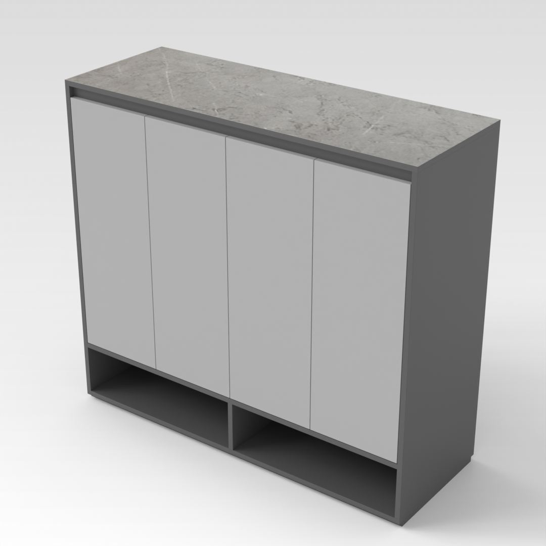 Sky Gray & Light Gray Shoe Cabinet