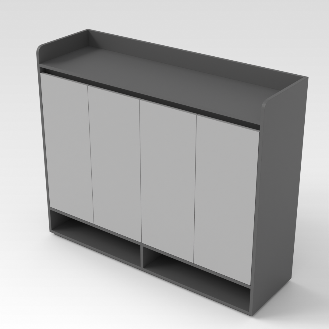 Sky Gray & Light Gray Shoe Cabinet