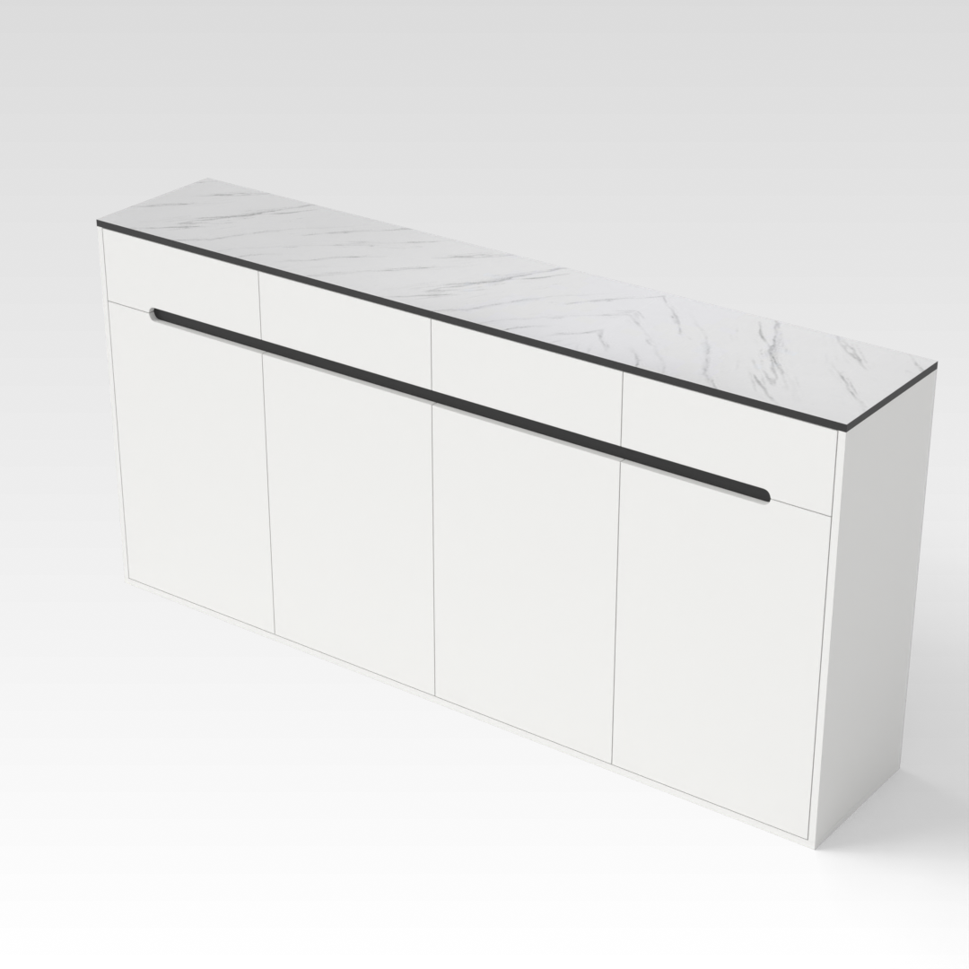 Warm White & Black Shoe Cabinet